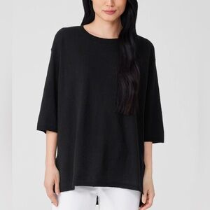 NWT Eileen Fisher Crewneck Organic Cotton Plus Jersey Knit Shrt Sleeve TShirt 3X